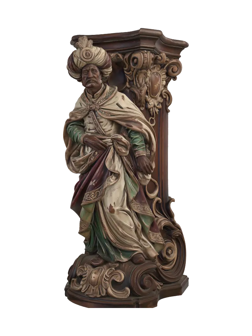 Modelo 3D de Transform a proud sultan with towering turban, flowing cape and commanding stance into…, gerado por IA
