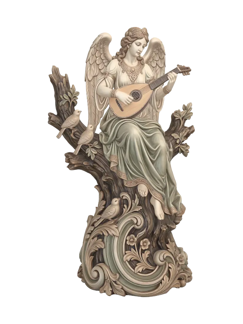 Modello 3D angelic musician - Polychrome, generato dall’IA