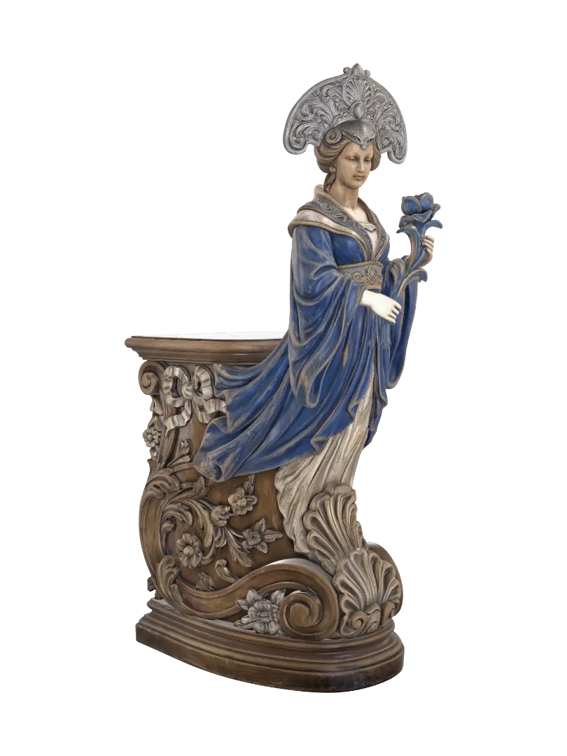 noblewoman in blue 3D model, vytvořený pomocí AI