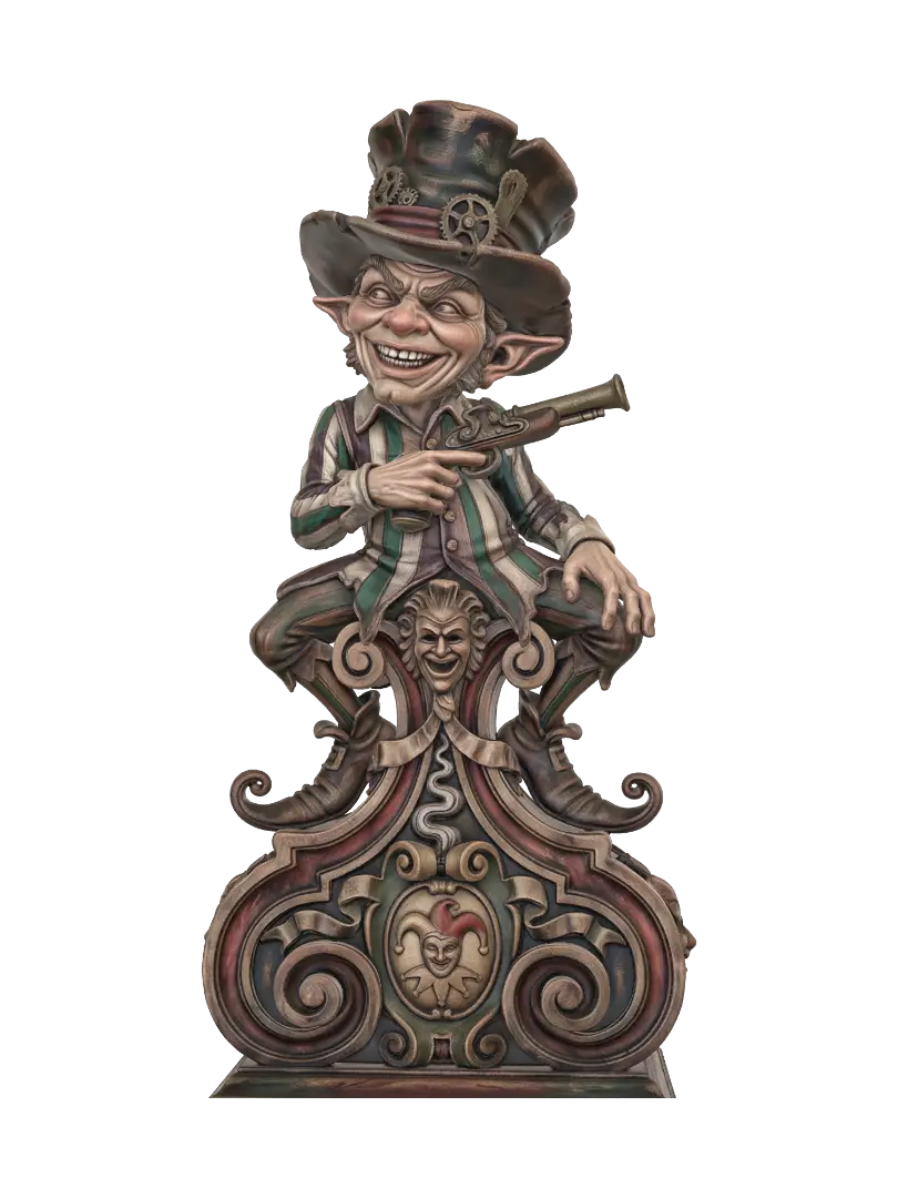 Modello 3D goblin jester - Polychrome, generato dall’IA