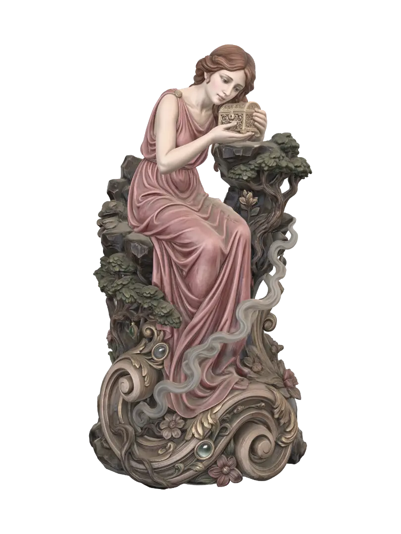 Modello 3D psyche opening the golden box 2 - Polychrome, generato dall’IA