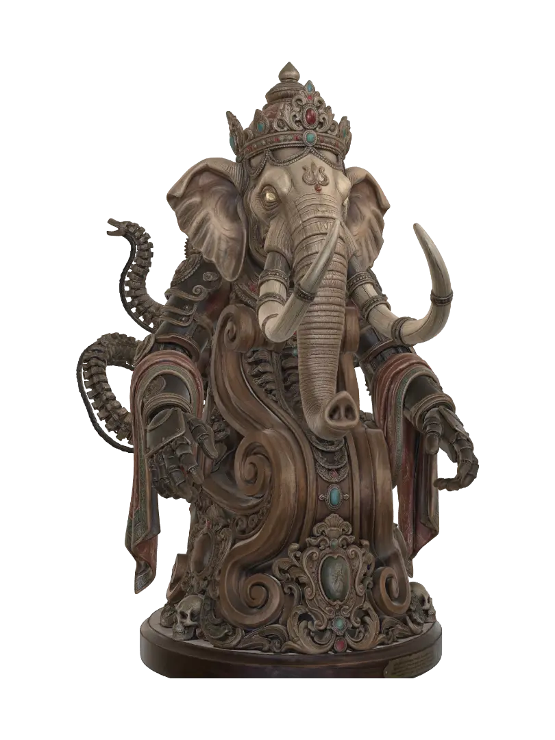 Modello 3D dystopian ganesha 2 - Polychrome, generato dall’IA