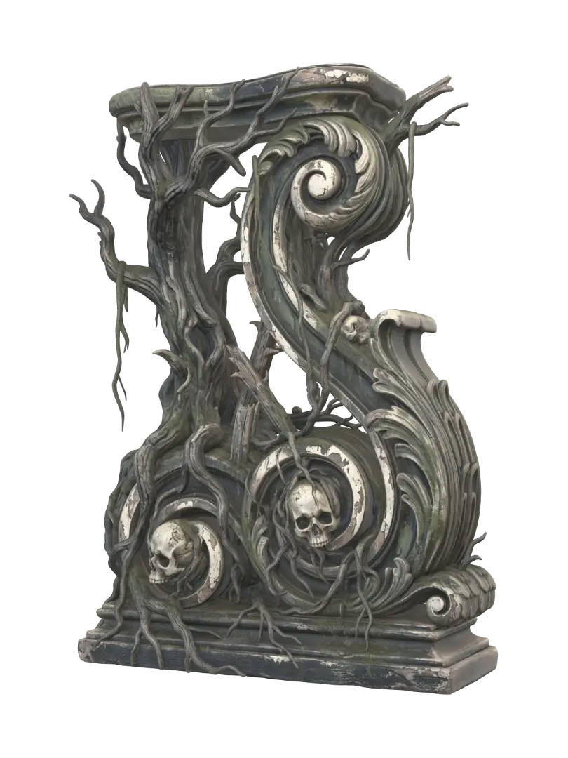 cursed forest 3D model, vytvořený pomocí AI
