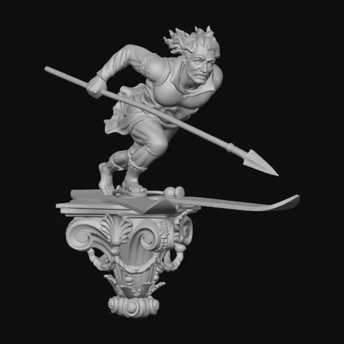 3D model for SpearWielding Skier
