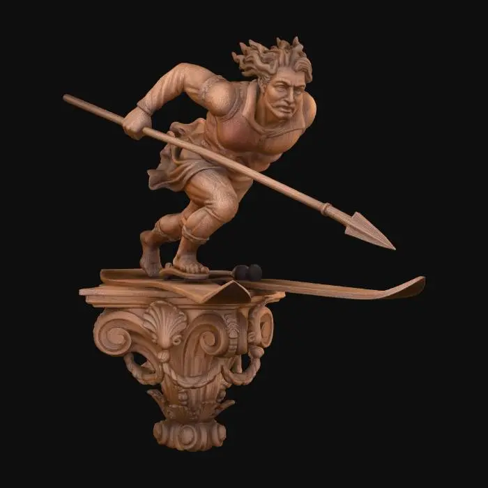 3D model for SpearWielding Skier