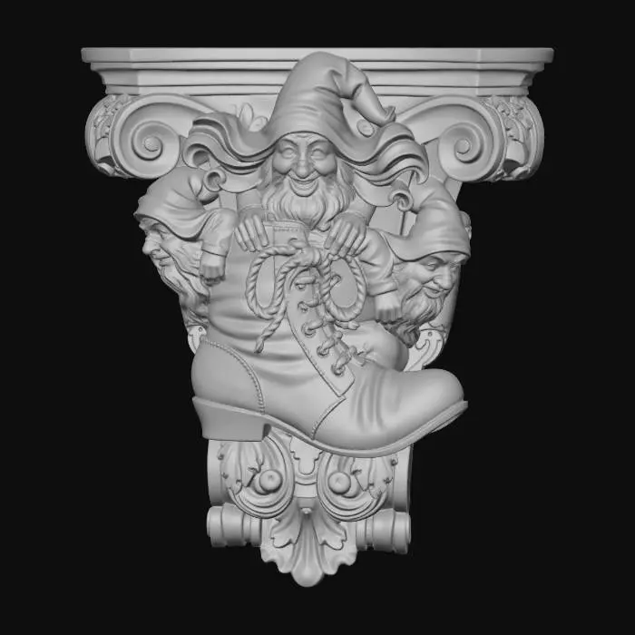 3D model for Three Gnomes on a Boot Corbel