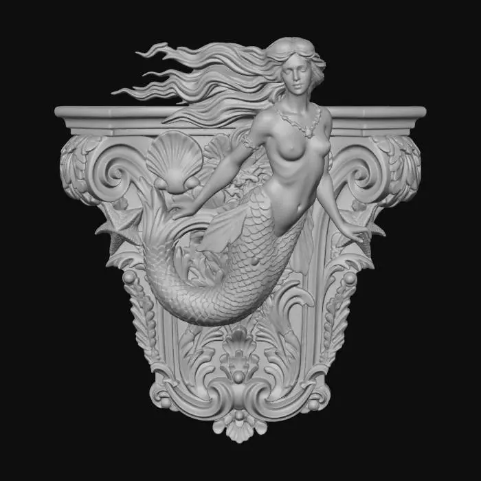 3D model for Mermaid on the Carved Crest