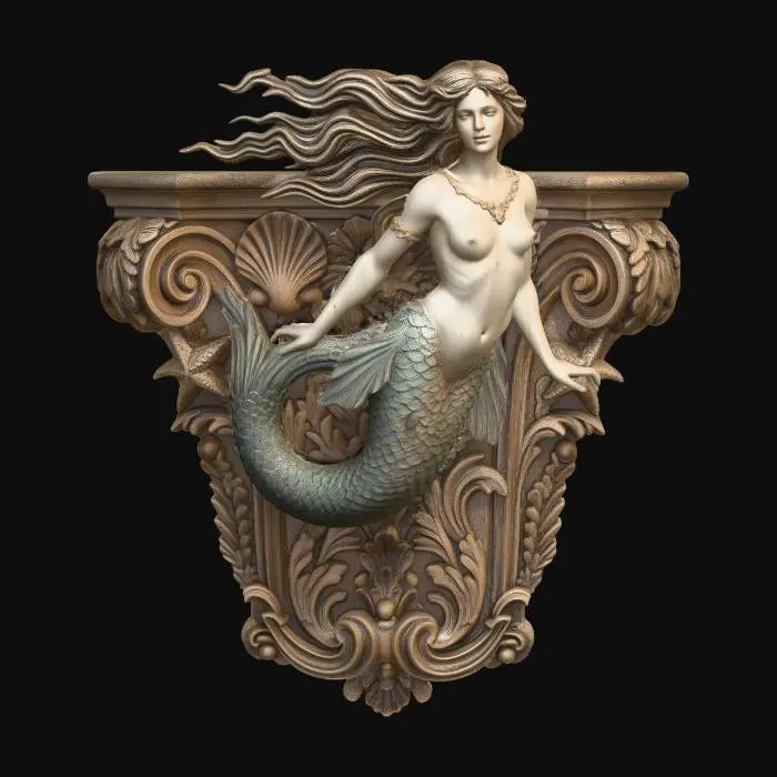 3D model for Mermaid on the Carved Crest