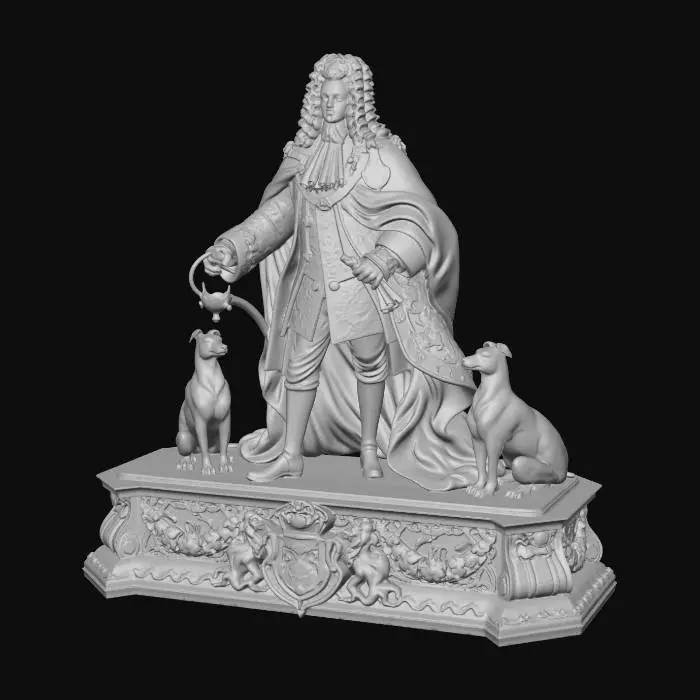 3D model for Regal_King_with_Two_Hounds