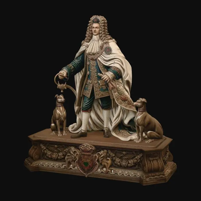 3D model for Regal_King_with_Two_Hounds