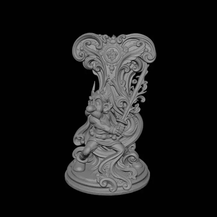 3D model for Dwarven Warrior of the Baroque Scrollwork