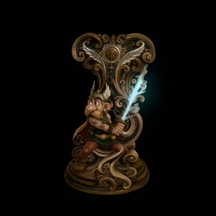 3D model for Dwarven Warrior of the Baroque Scrollwork
