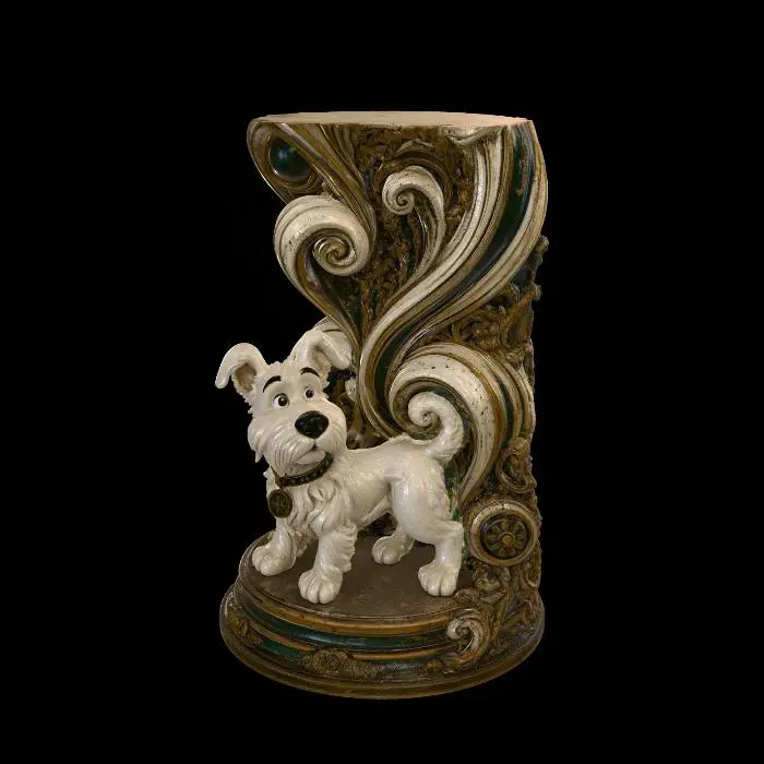 3D model for Puppy Among Baroque Scrolls