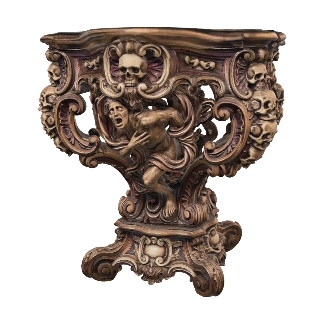Transform an eldritch mass of screaming skulls, writhing tentacles and a terrified… - Roccoco 3D model, vytvořený pomocí AI