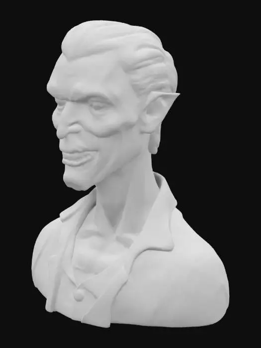 3D model for Male Nosferatu bust. Lean but well-built. Not overly muscular, but strong enough to survive. Ultra Realistic, Highly Detailed.