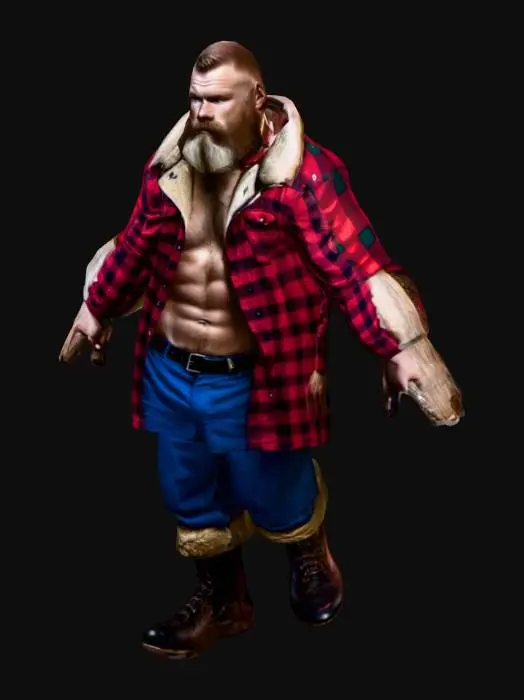 3D model for Finnish lumberjack, tall and muscular.