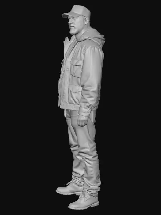 3D model for ultra realistic lumberjack, flannel shirt, jeans belt WITHOUT tools.