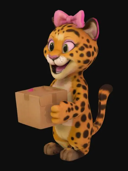 3D model for Oncinha carregando caixa