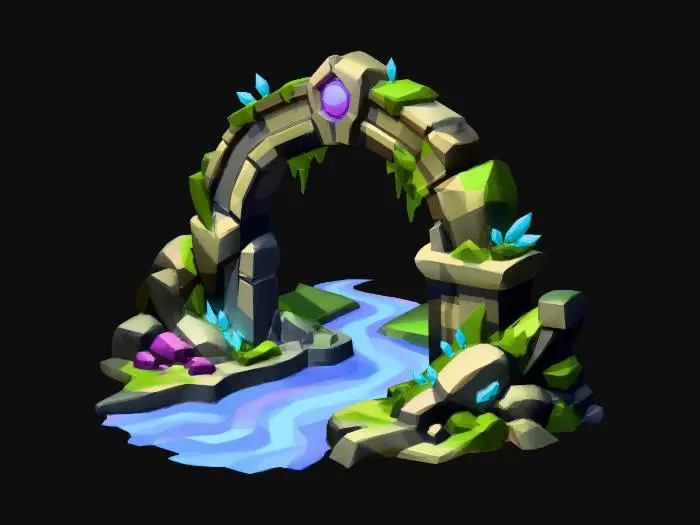 3D model for Luminous Stone Arch Over the River