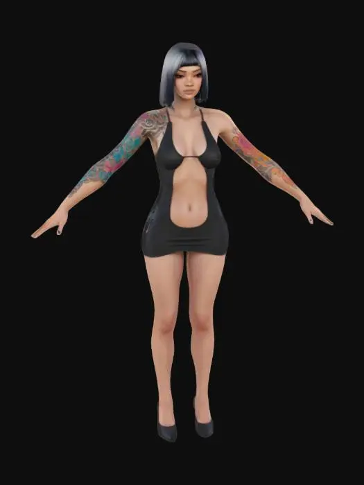3D model for Tattooed Elegance