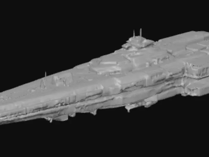3D model for Starship Over Cityscape