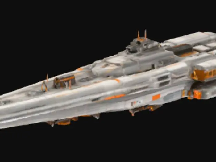 3D model for Starship Over Cityscape