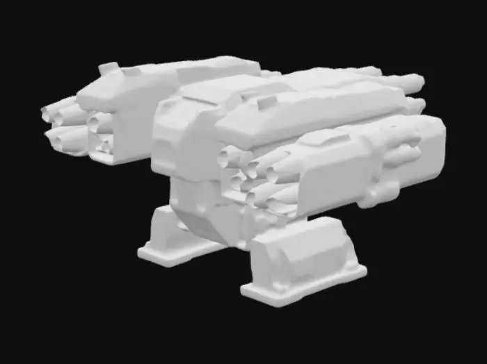 3D model for A high tech turret that has 20 rockets and 12 lasers