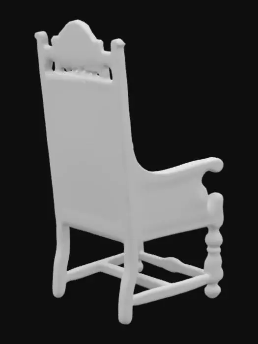3D model for medieval desk chair for mayor
