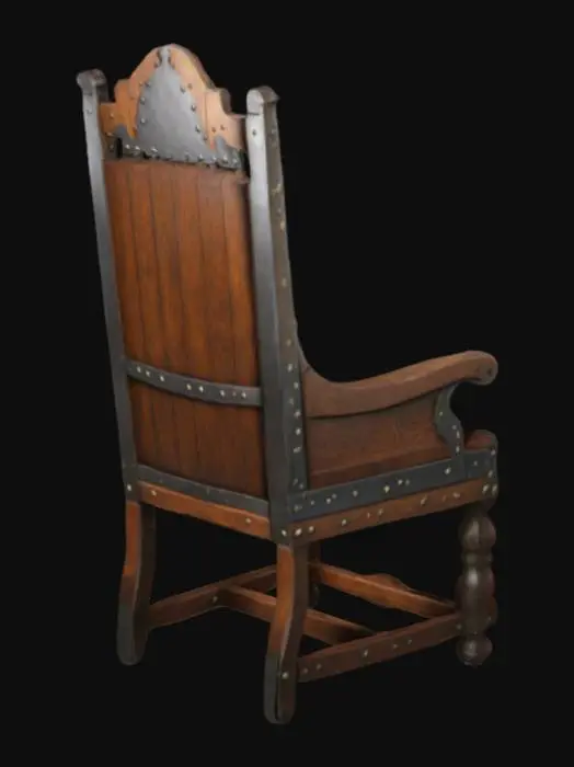 3D model for medieval desk chair for mayor