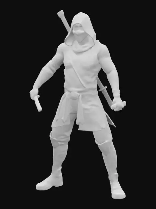 3D model for 3d model of a remastered ninja protagonist of the last ninja game 