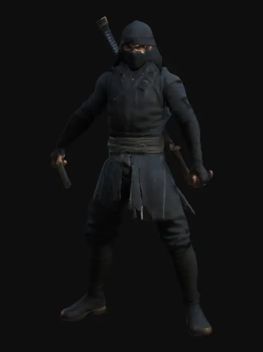 3D model for 3d model of a remastered ninja protagonist of the last ninja game 