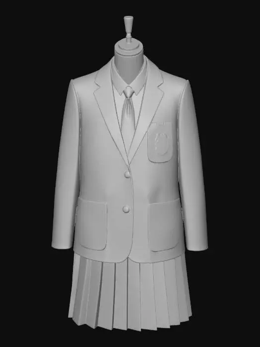 3D model for Pink School Uniform Display