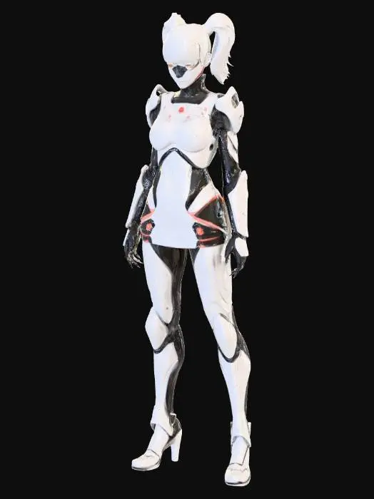 3D model for sci fi, short skirt suit, girls hero, evangelion asuka