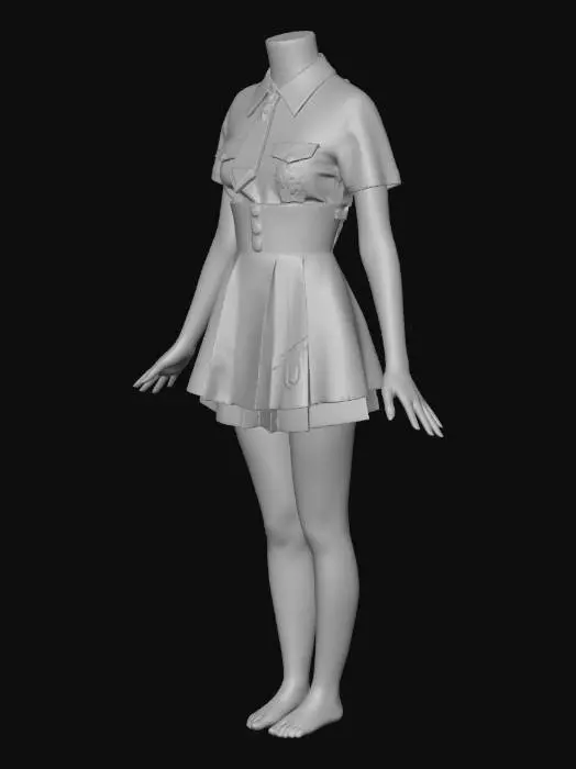 3D model for school uniform a-pose
