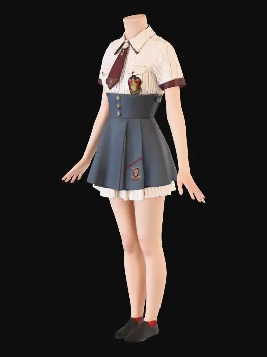 3D model for school uniform a-pose