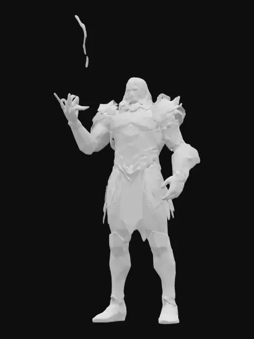 3D model for Let's recreate a sci-fi version of Zeus with Golden Armor and Thunderbolt