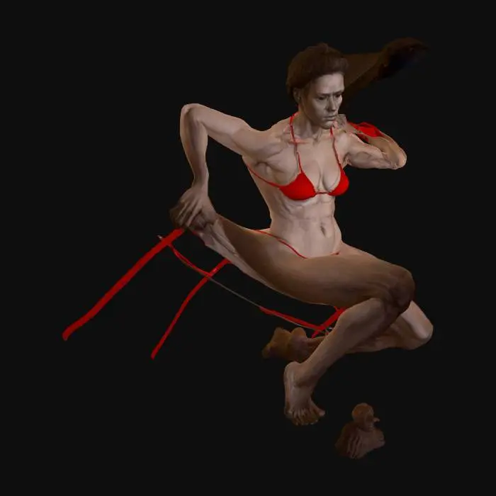 3D model for Graphite Pose with Red Accents