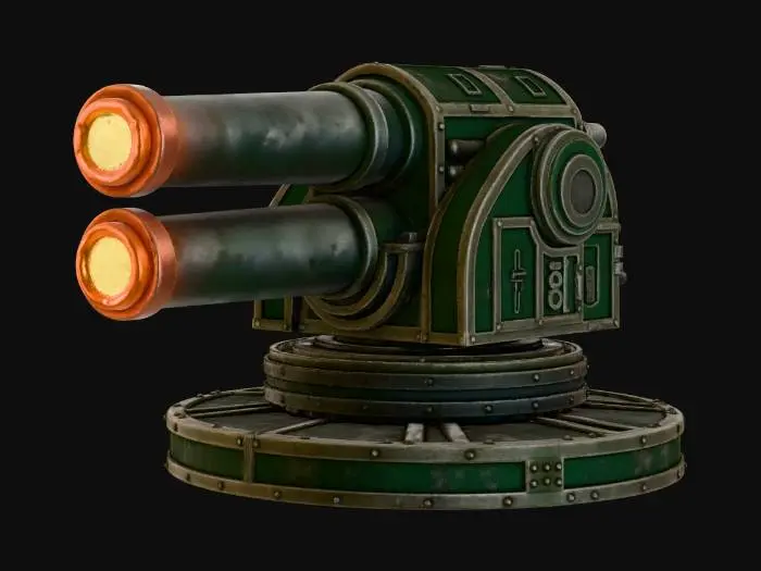 3D model for Twin Barrel Turret