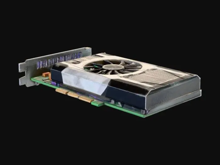 3D model for A graphics card from the late 90s. Half-life 2 aesthetic.
