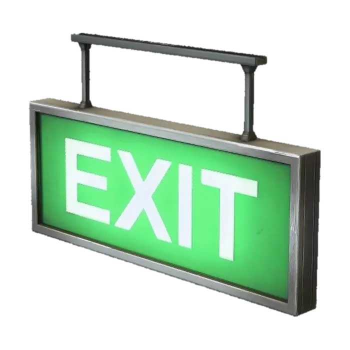 Hanging Green Exit Sign - Electric 3D model, vytvořený pomocí AI