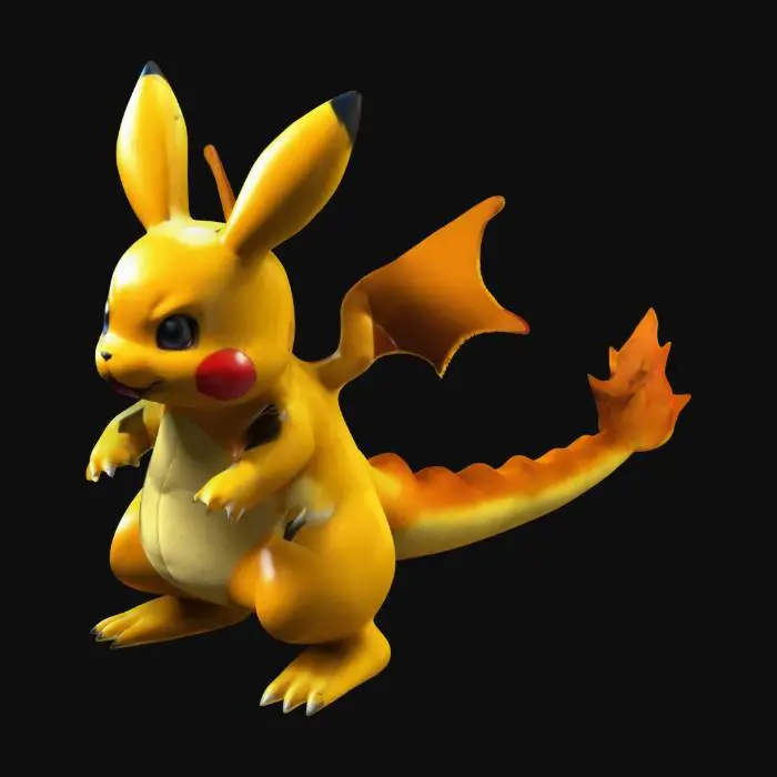 3D model for pikachu and charizard hybrid