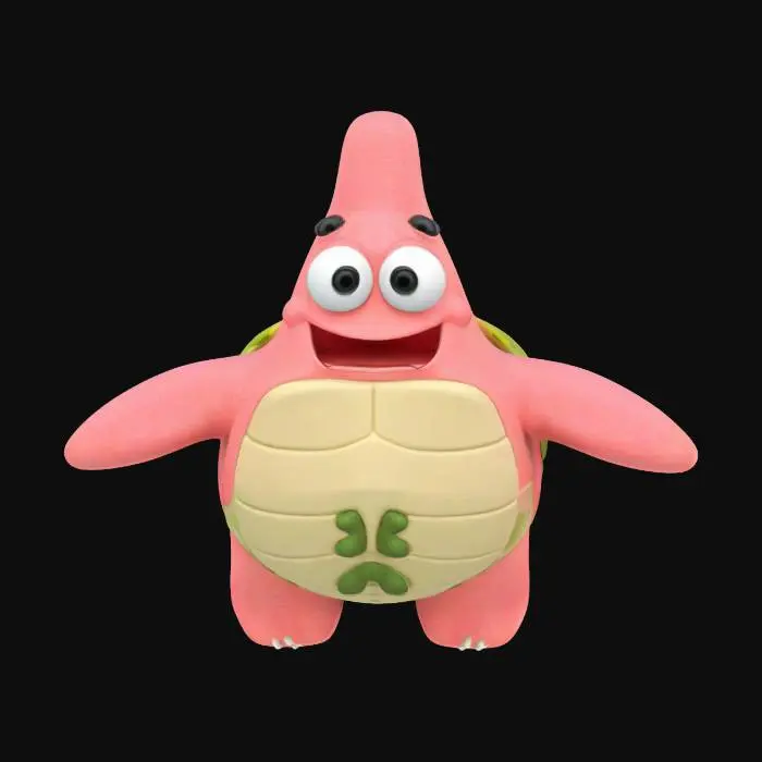 3D model for Patrick Star as a Turtle