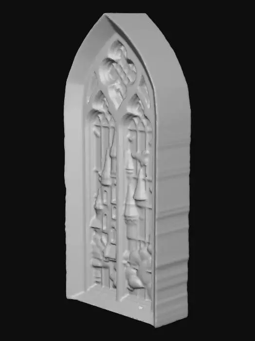 3D model for Crimson Sunset Castle in Stained Glass