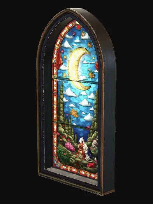 3D model for Moonlit Garden in Stained Glass