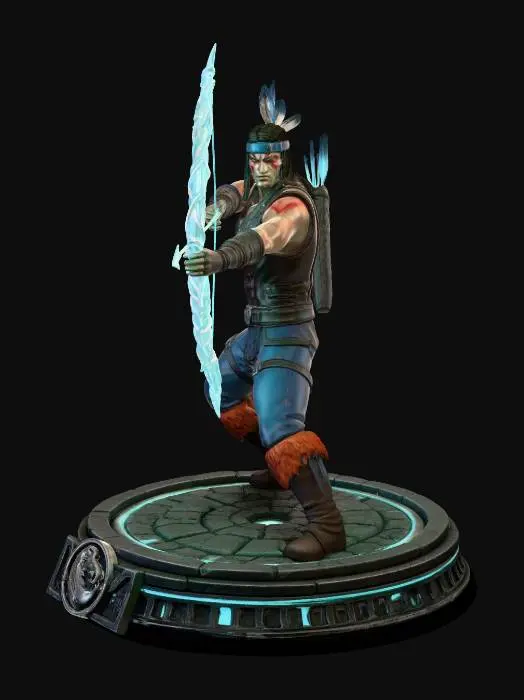 3D model for Arcane Archer with a Lightning Bow