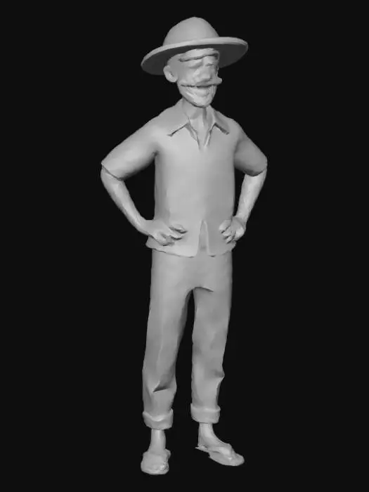 3D model for Crie um homem com roupas nordestinas do brasil animado e sorridente.