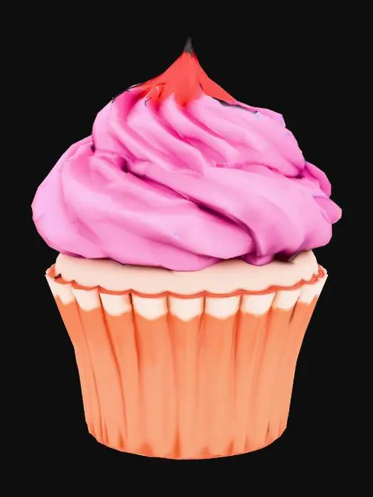 3D model for Rainbow Swirl Cupcake
