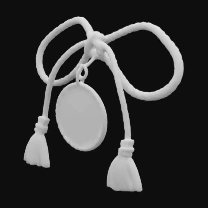 3D model for Red and White Twisted Cord with Medal