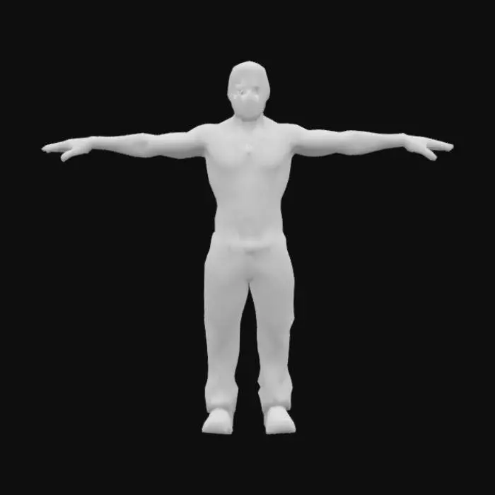 3D model for Crie um modelo 3d baseado na famosa gangue dos Crips em Los Angeles, ele precisa ser baseado tambem em rappers gangsta com bandana e sem camisa. O modelo tem que vir em T-pose