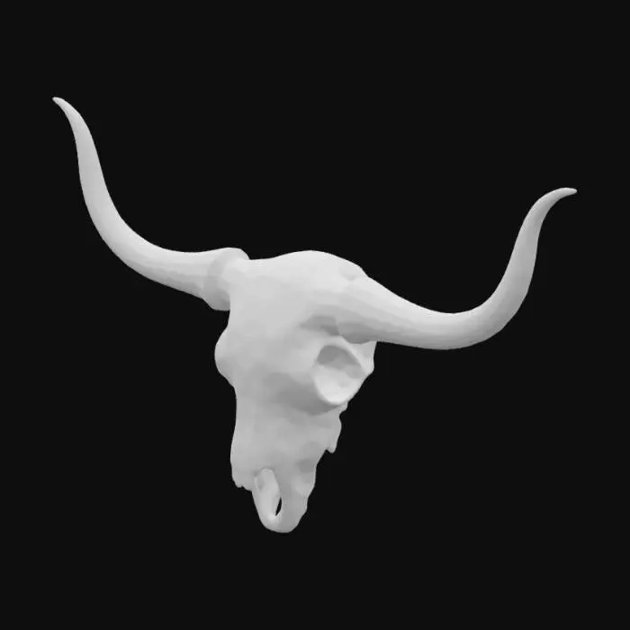 3D model for Texas longhorn skull, with painted western designs